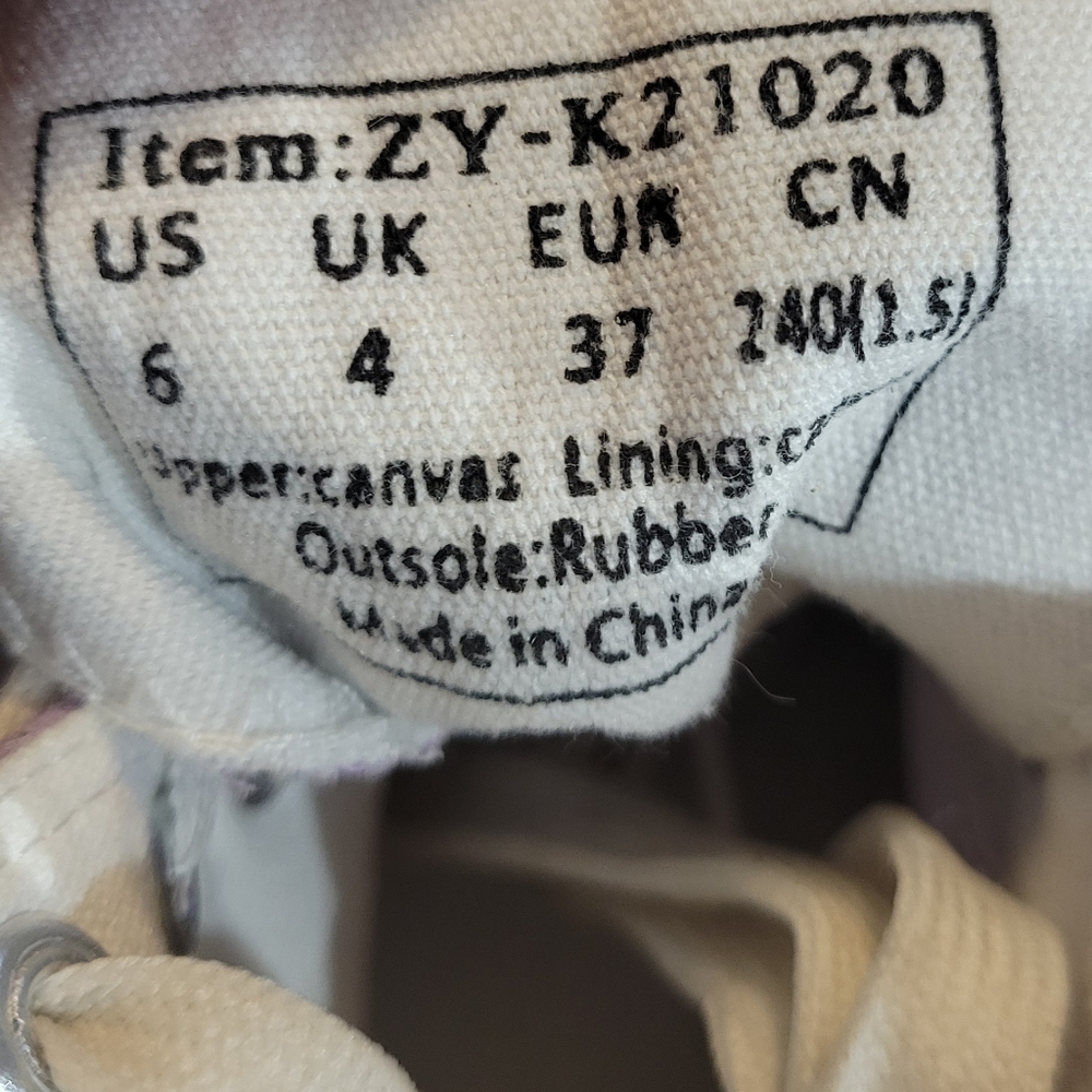 Purple Canvas High-Top Sneakers Womens 6 Boys 4.5 EUC - Picture 10 of 10